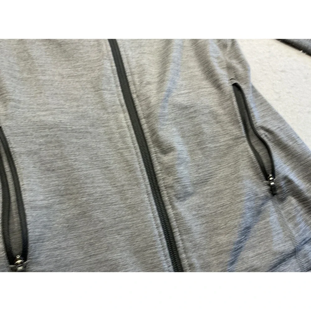 Nike Dri-FIT Jacket Gray Space Dye Full Zip Thumbhole Pockets Size L Athletic